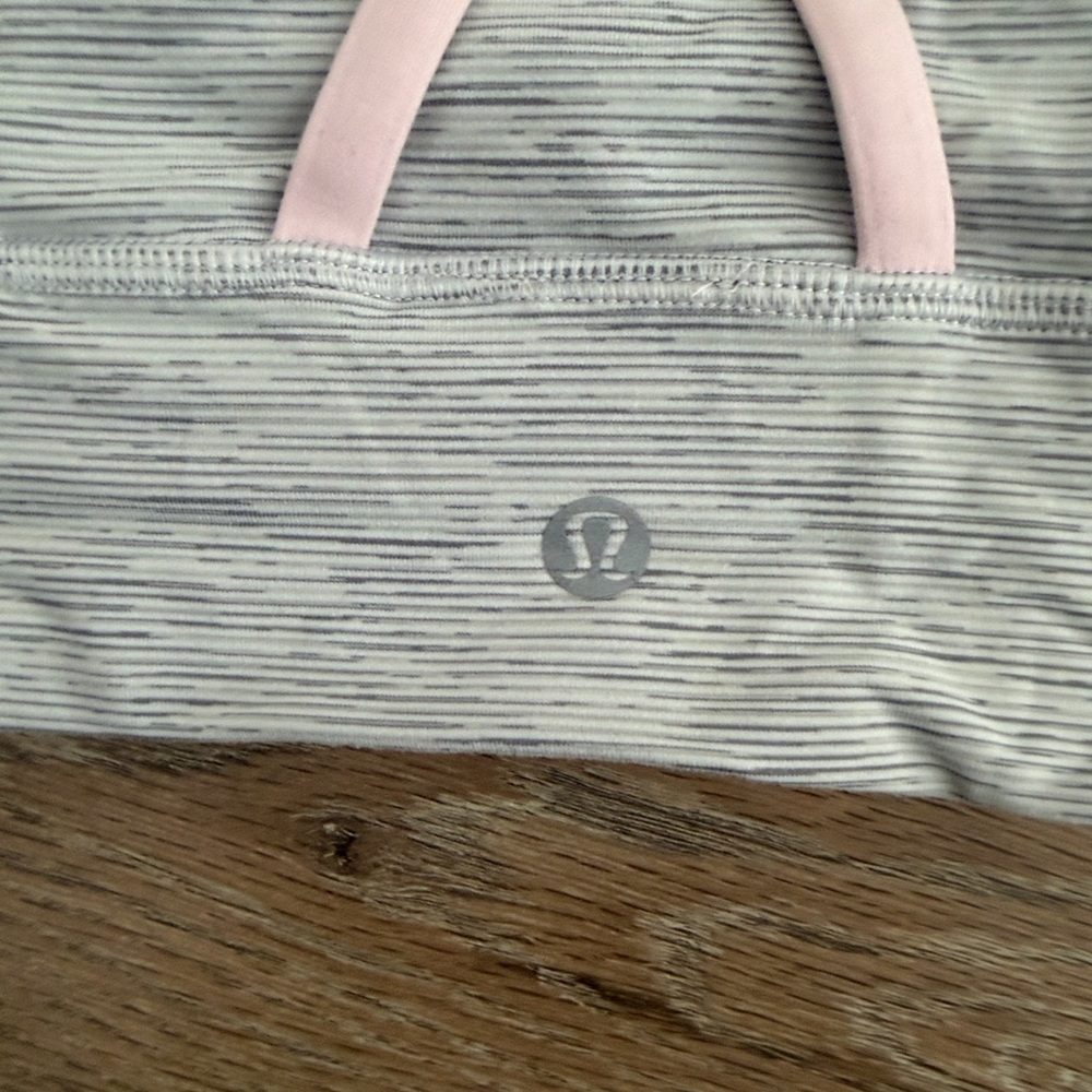 Lululemon Athletica Heather Gray and Pink Cross-Back Bra - Picture 5 of 6